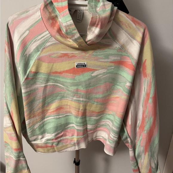 Adidas SET pastel marble hoodie and joggers in pink, mint & cream. - Picture 6 of 11